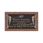 Single Bronze Plaque 24L x 12W - Base 28L x 16W - Design# S2006