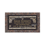Single Bronze Plaque 24L x 12W - Base 28L x 16W - Design# S2017