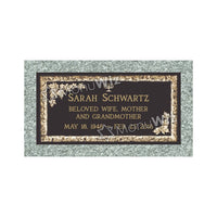 Single Bronze Plaque 24L x 12W - Base 28L x 16W - Design# S2020