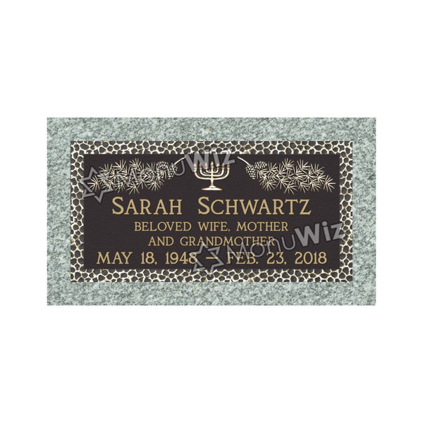 Single Bronze Plaque 24L x 12W - Base 28L x 16W - Design# S2024