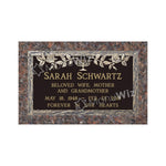 Single Bronze Plaque 24L x 14W - Base 28L x 18W - Design# S2014