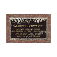 Single Bronze Plaque 24L x 14W - Base 28L x 18W - Design# S2015
