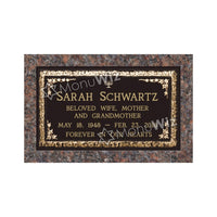 Single Bronze Plaque 24L x 14W - Base 28L x 18W - Design# S2026