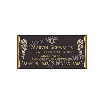 Single Bronze Plaque 24L x 12W - Design# S2006